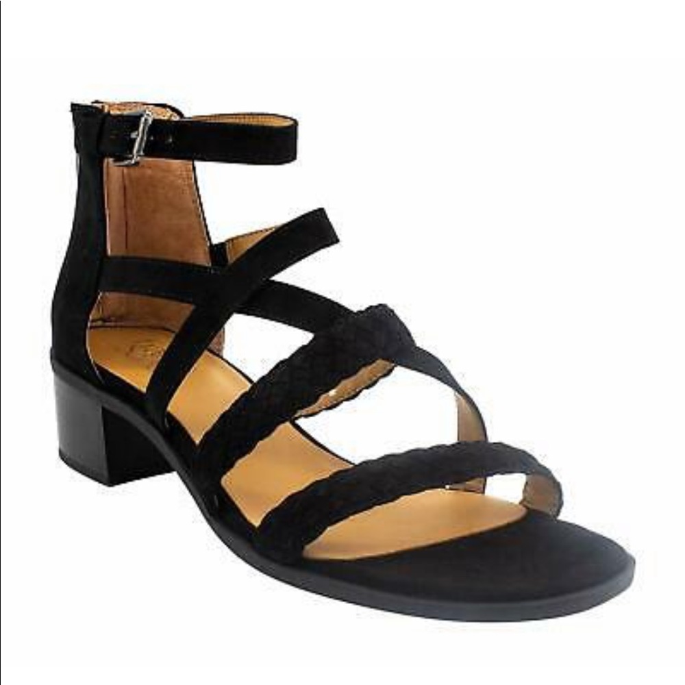 Franco Sarto Black Olympus Sandal EUC